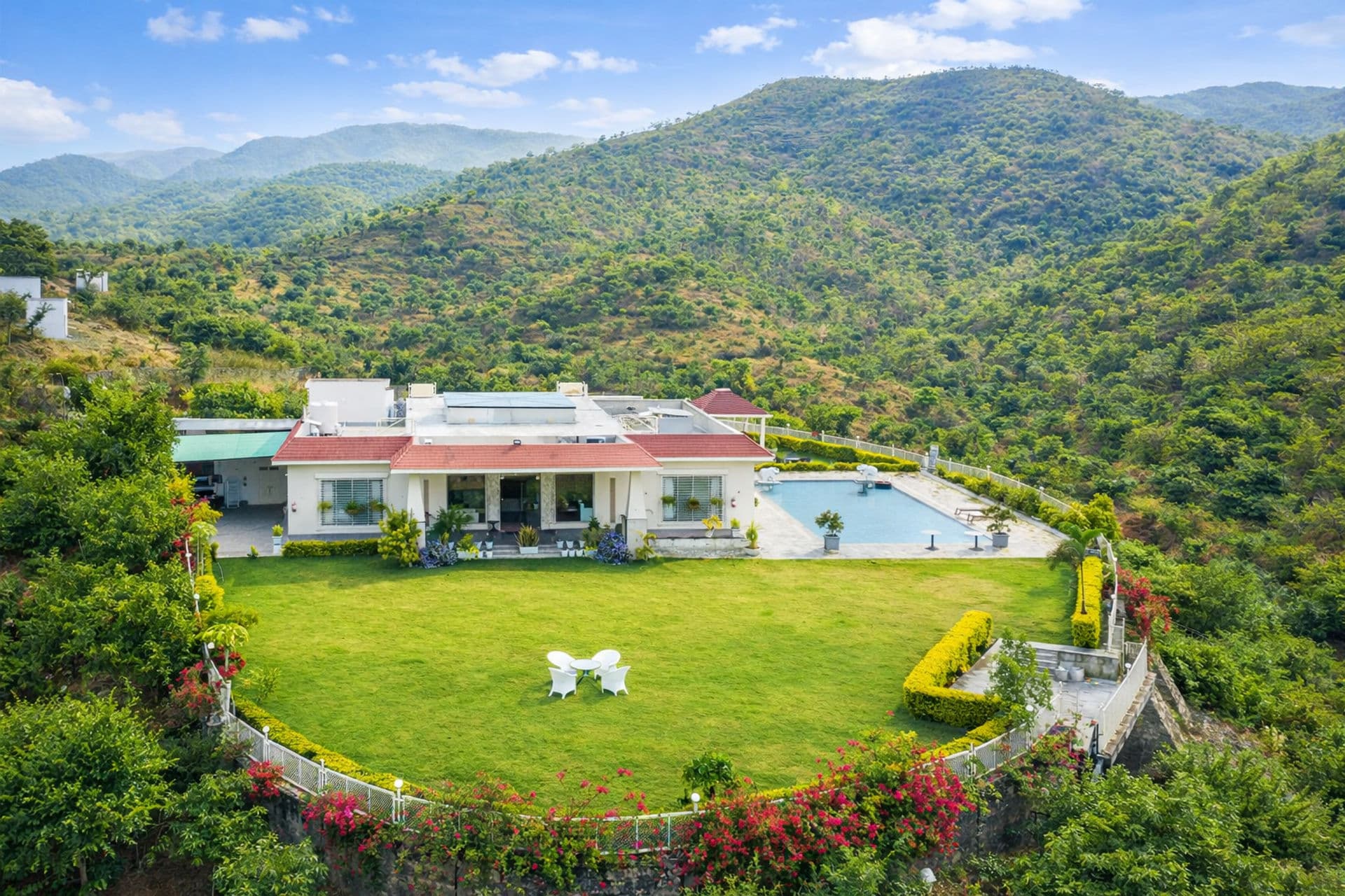 Shourya Celesta | Charming Hilltop 3-BHK Villa With Private Pool, Garden & Terrace