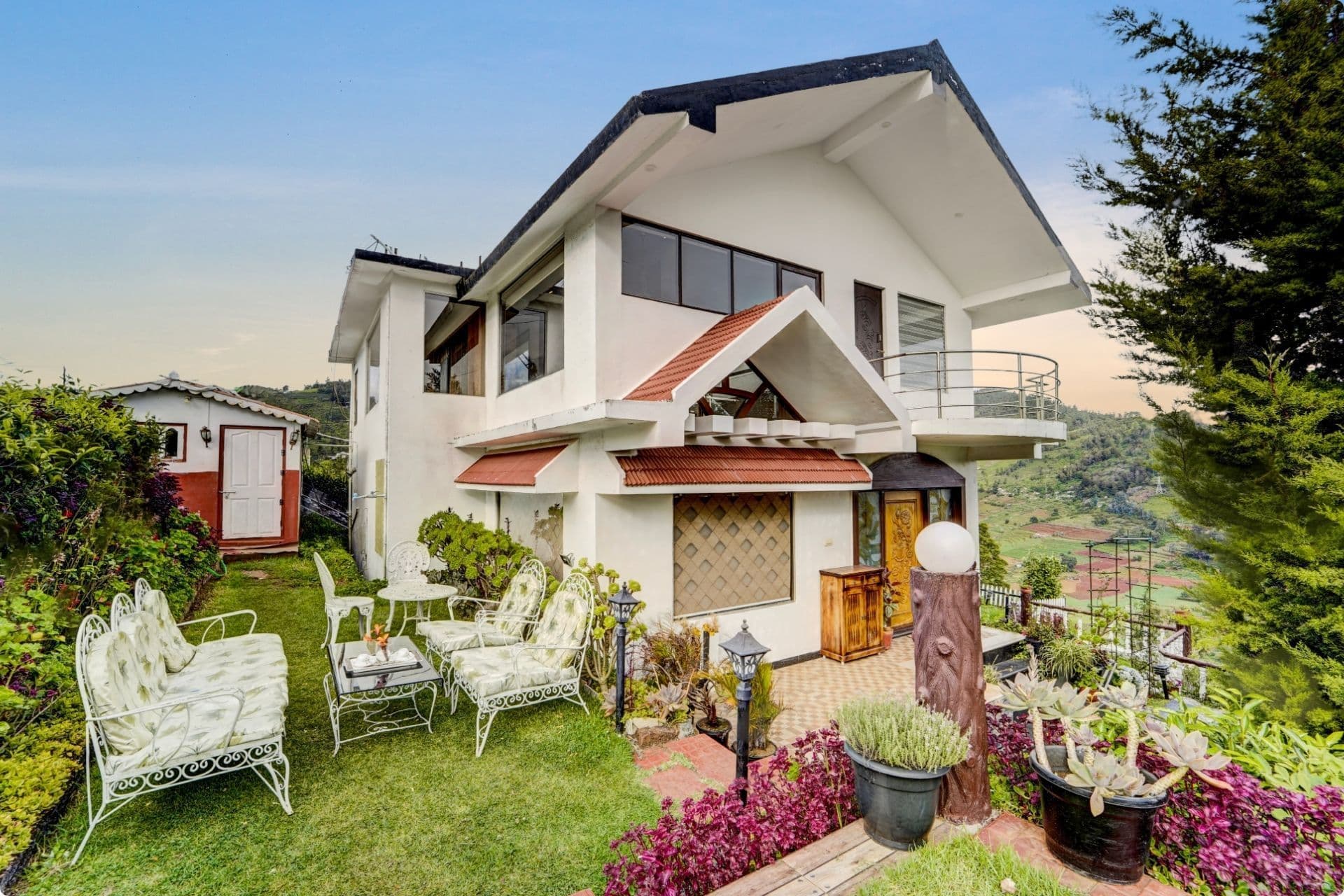 Heaven Hill View | Elegant 2-BHK Hill Retreat With Garden & Balcony